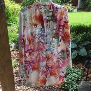 4/$20 🐎petite floral button up half sleeve shirt